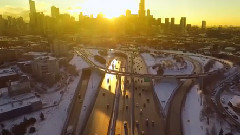 音乐短片 - 美国芝加哥冬季风光 航拍