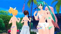 初音未来,镜音双子,巡音流歌,游戏原声,VOCALOID家族 - サマーアイドル 四人泳装版