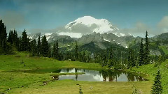 音乐短片,风景 - 火山湖和雷尼尔山国家公园