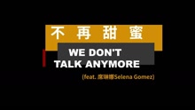 Charlie Puth,赛琳娜·戈麦斯 - 不再甜蜜/We Don't Talk Anymore 中文字幕版