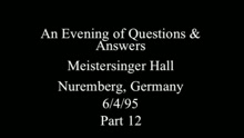 比利·乔 - Q&A: Relationship With Your Band? (Nuremberg 1995)