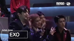 EXO,秀智(miss A),边伯贤(EXO) - 161202 MAMA颁奖典礼 EXO台下观看 秀智&伯贤 舞台 现场版