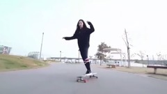 音乐短片 - 韩国滑板女神清纯可人 动作曼妙