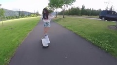 韩国群星,音乐短片,舞蹈视频 - Hyojoo'S US Trip With Longboard Seattle
