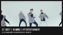 Apink,防弹少年团,GOT7,GFriend,Highlight - 韩团音乐节目一位数量统计Top32