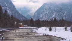 风景,音乐短片,轻音乐 - 阿尔卑斯的冬日雪景