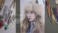 音乐短片,宇宙少女,程潇 - 彩铅速绘手绘视频 - 程潇 - 宇宙少女