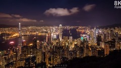 音乐短片 - 8K FUHD Hong Kong Night Scene at Victoria Peak Time lapse