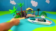 音乐短片 - Playmobil Island Adventure With Sea Animals Toys For Kids