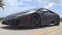 音乐短片 - Lamborghini Huracan grind arenaceous black bull Indoor exhaust noise high speed in Miami
