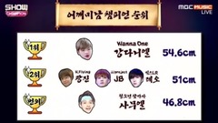 JJ Project,N.Flying,VIXX LR,金Samuel,WANNA·ONE - 量肩宽小测试- Show Champion现场版 17/09/06