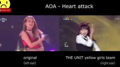 AOA - The Unit 女生组表演与原版对比 Heart attack(AOA)