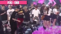 韩国群星,Super Junior,少女时代,f(x),EXO,Red Velvet - 傻帽家族那些年在安可舞台上的互动