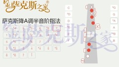 原创 - 萨克斯教学<降A调半音阶指法>吹奏示范 图解指法表 简单易学
