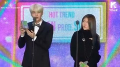 防弹少年团,V(防弹少年团),J-HOPE(防弹少年团),SUGA(防弹少年团),Rap Monster(防弹少年团) - 闵糖拿奖成员们笑疯了哈哈哈哈(闵PD超赞der!)