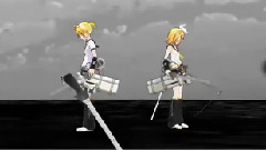 镜音双子,VOCALOID家族,动漫专属,Nico - 進撃の鏡音 MMD