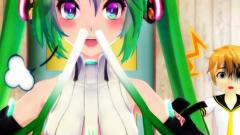 初音未来,镜音双子 - またささってる,っていうかさしてる