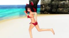 东方project,动漫专属 - 和灵梦在夏天的海边一起玩耍吧!MMD