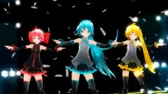 初音未来,重音teto,亚北音留,VOCALOID家族,℃-ute - まっさらブルージーンズ